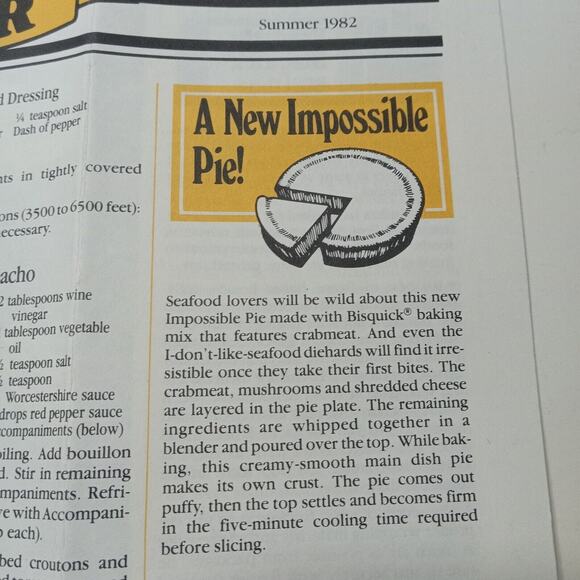 Bisquick Banners 1980's Granny Core Cooking Recipe Vintage Collection - Picture 4 of 7